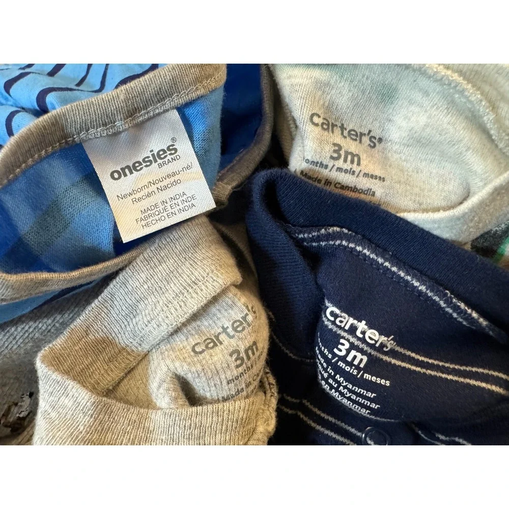 Carters Baby Boy 3 Months Footed Sleepers Lot Pajamas Outfits Clothes Truck Cars
